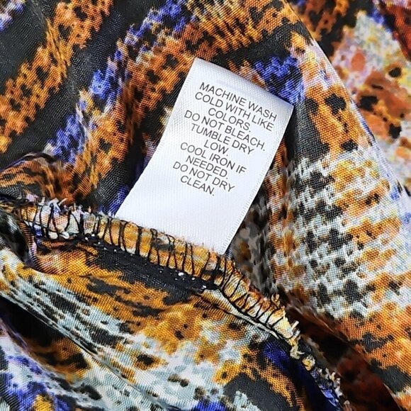 Cato Cold Shoulder Boho Blouse XL Jewel Tones Puff Sleeves Belted EUC Fairycore - Picture 5 of 15